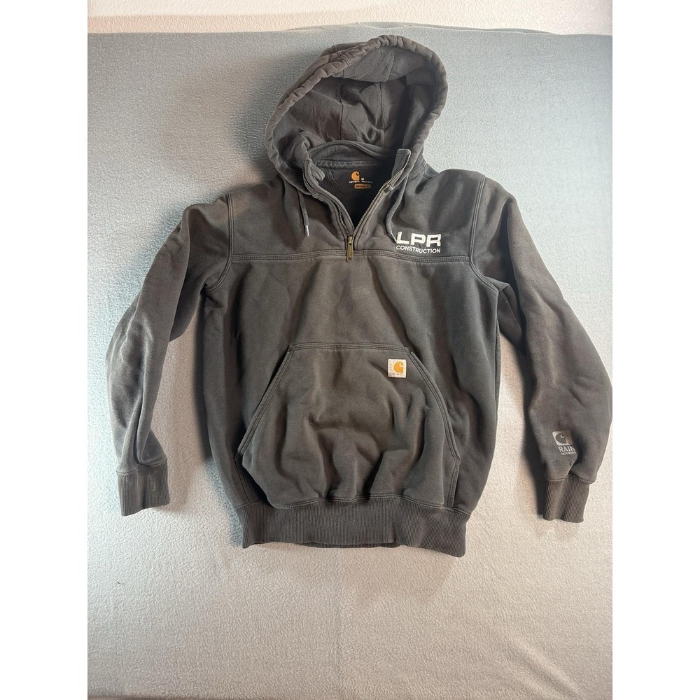 Carhartt Hoodie Mens Medium Gray 1/4 Zip Rain Defender Fleece Workwear 100617